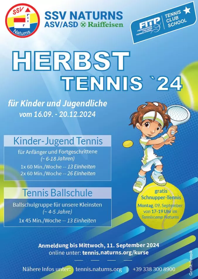 Herbst Tennis 2024 für Kinder und Jugendliche