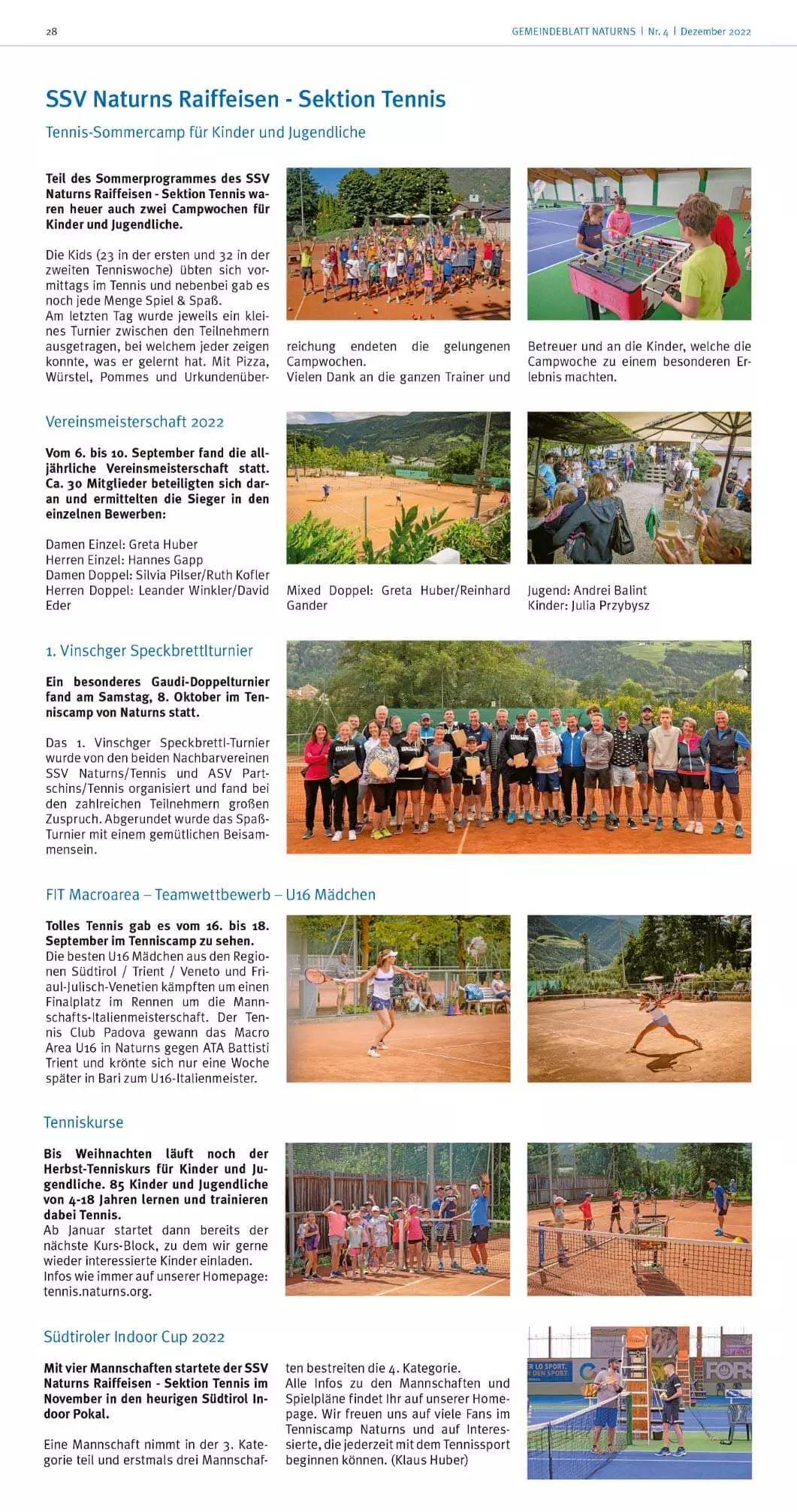 SSV-Naturns-Tennis-Gemeindeblatt Naturns - Dezember 2022