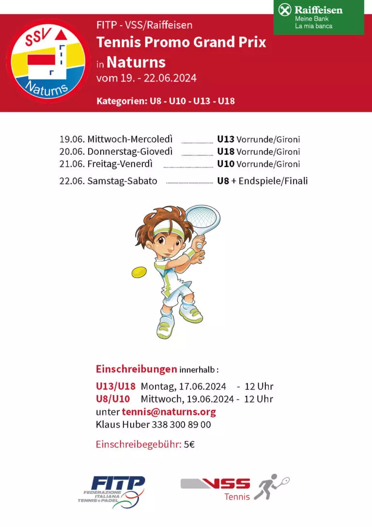 Tennis Promo Grand Prix in Naturns vom 19. - 22. Juni 2024